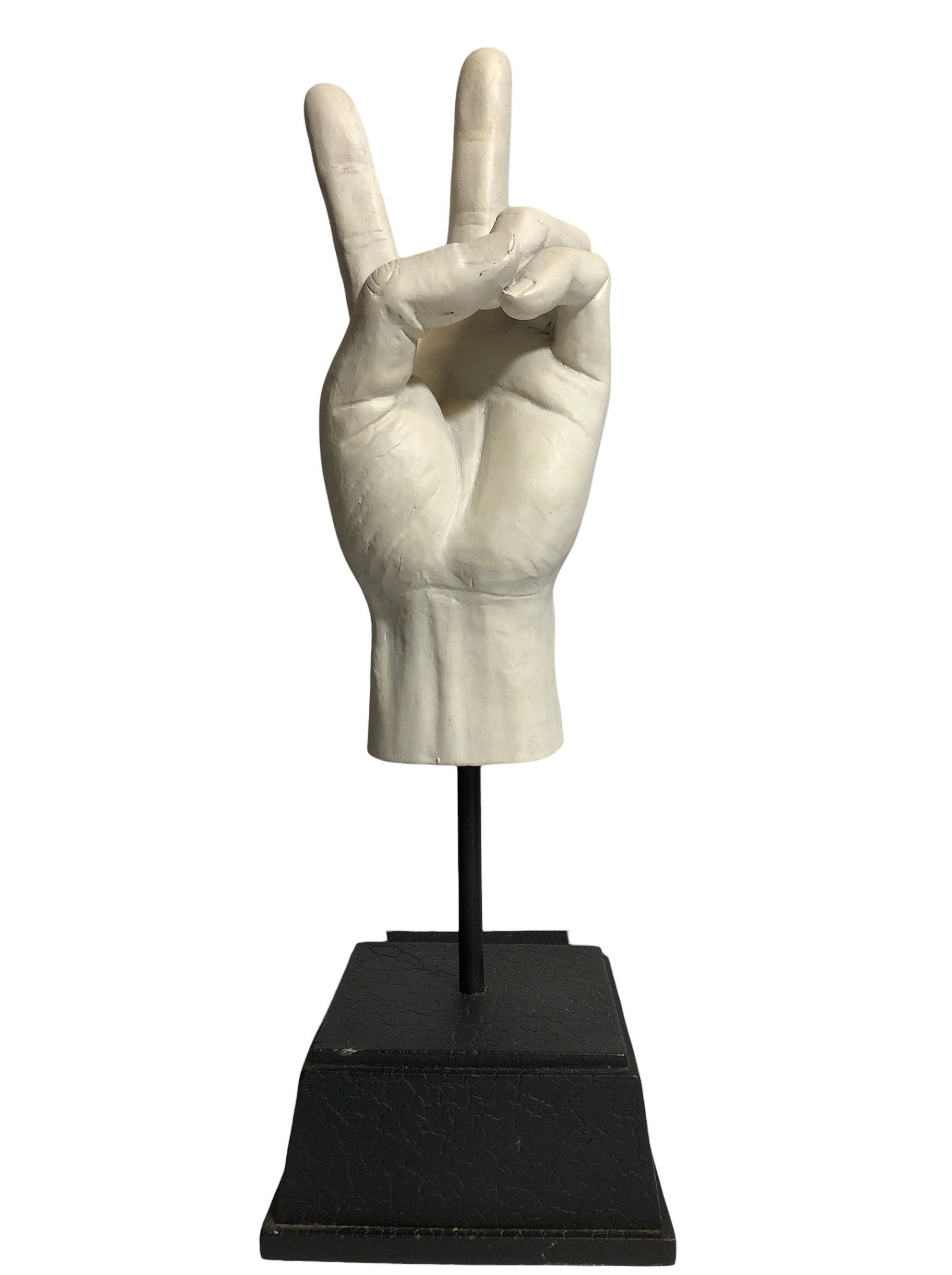 TMS 2005 Vitruvian Peace Sign Hand Sculpture: 14.75" H x 4.75" x 4.75" at base