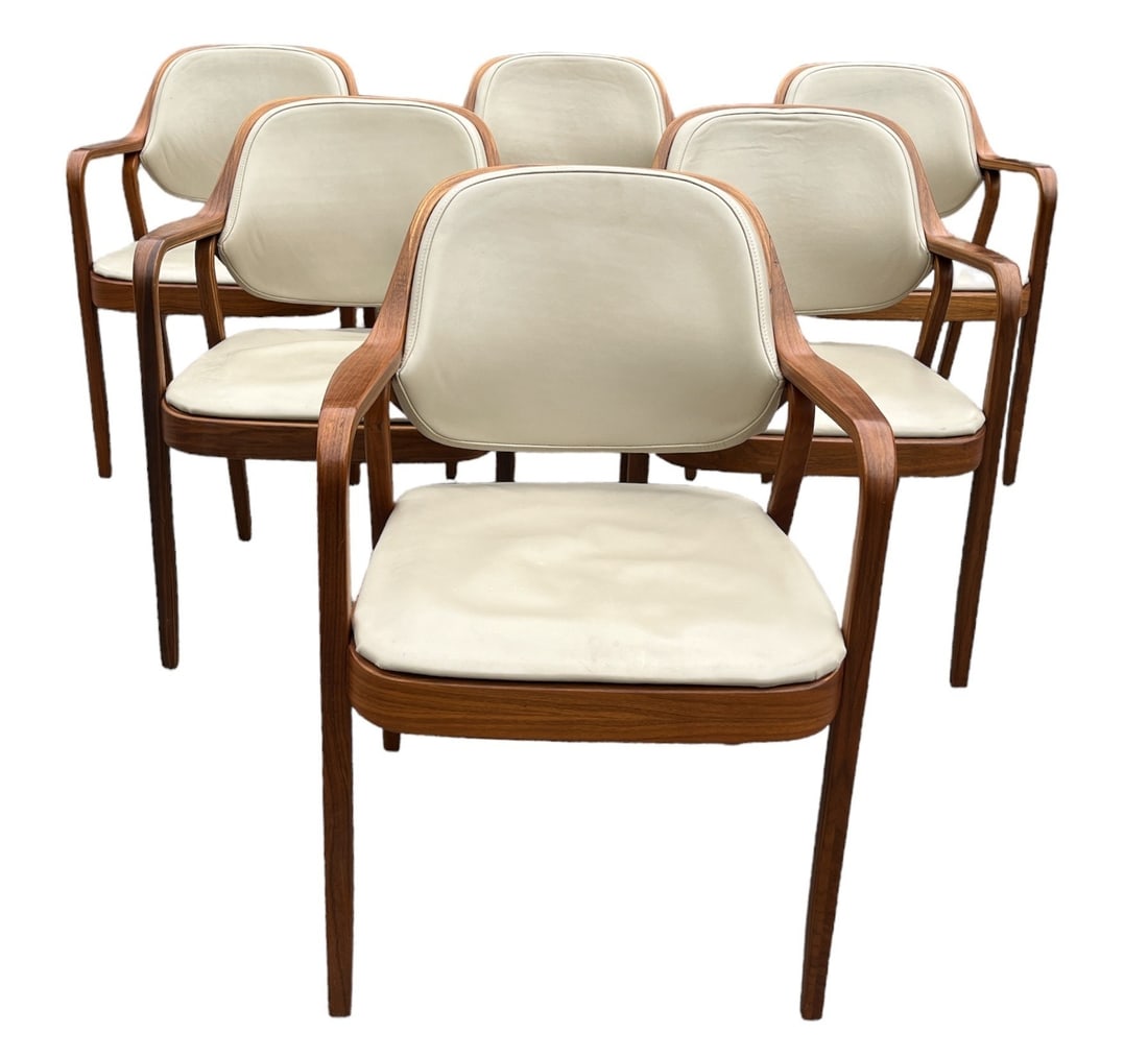 DON PETTIT For KNOLL Bentwood Armchairs, Set of 6, Model 1105 (1 of 7)