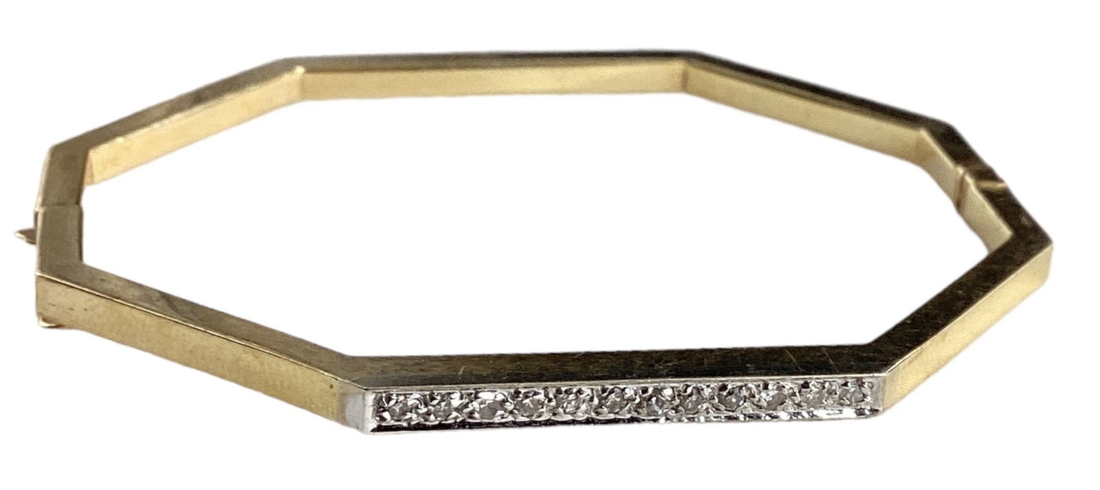 14k Gold Diamond Hinge Bangle Bracelet (1 of 5)
