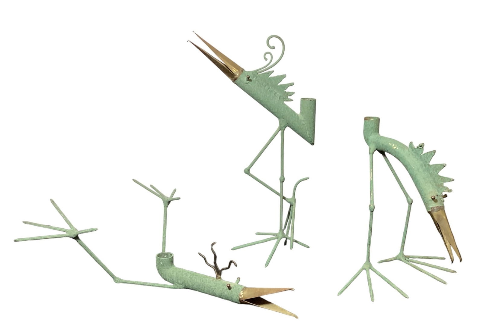 Three GINO BUSHINI Mid Century Bird Candleholders (1 of 6)
