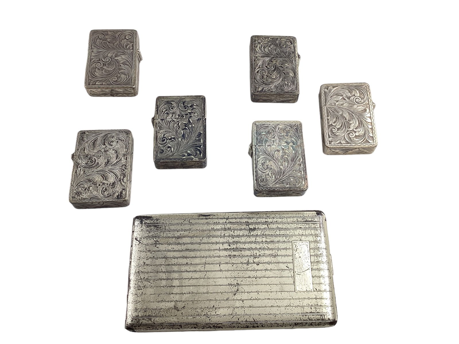 Collection Sterling Silver Lighters, Lighter Cases, Cigarette Holder (1 of 5)