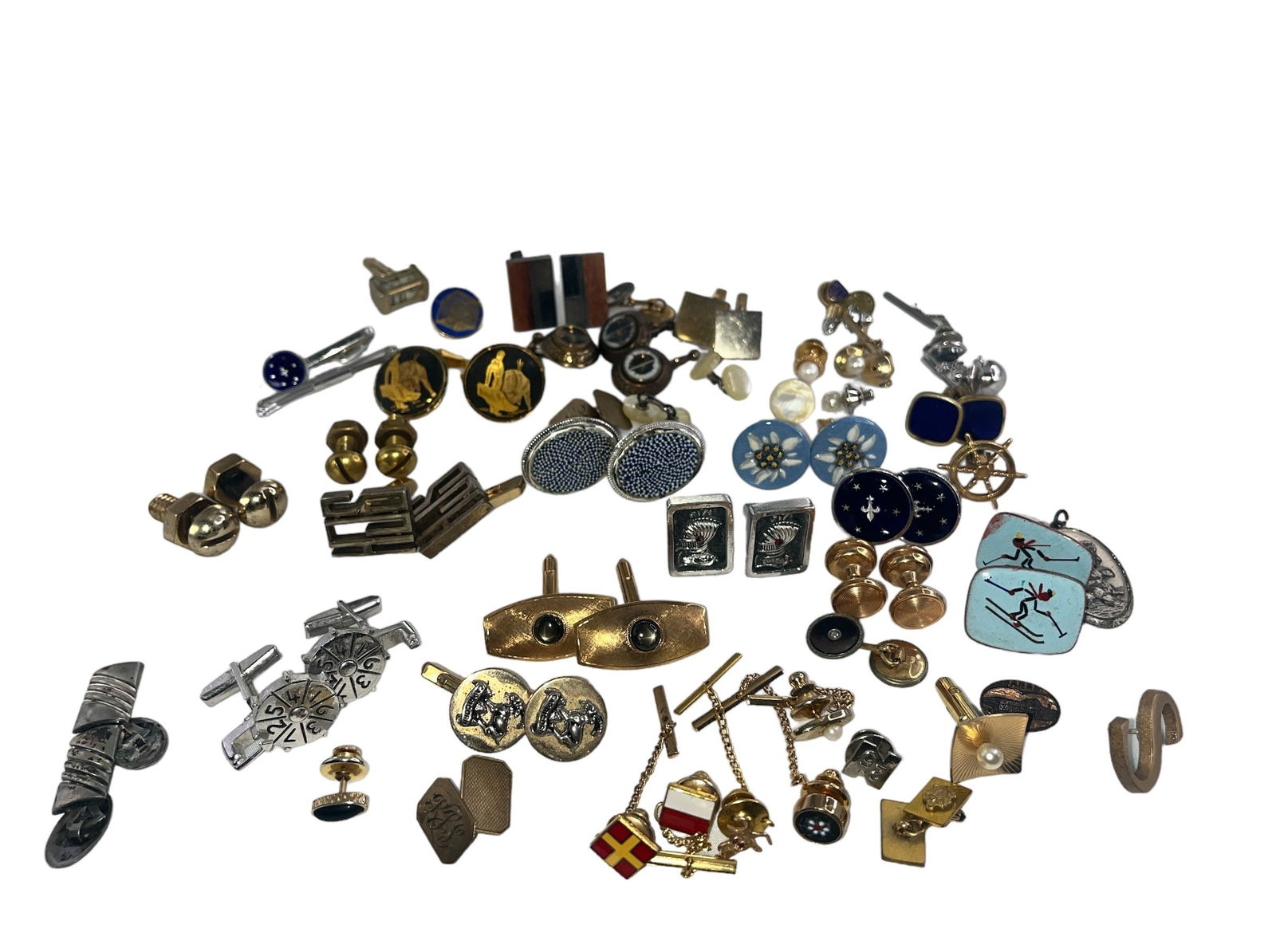 Large Collection Cufflinks and Pins, Some Sterling (1 of 7)