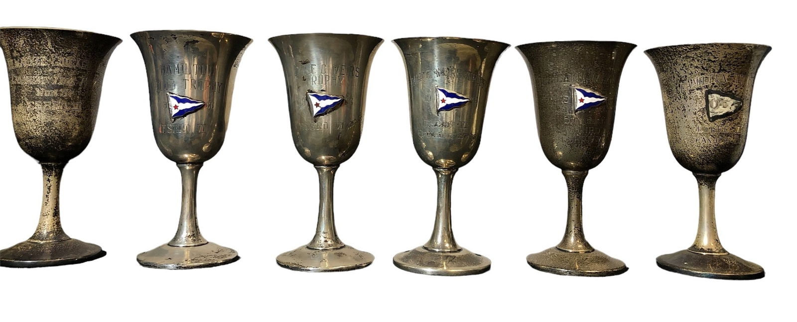 Six Sterling Silver Yacht Sailing Trophies (1 of 9)