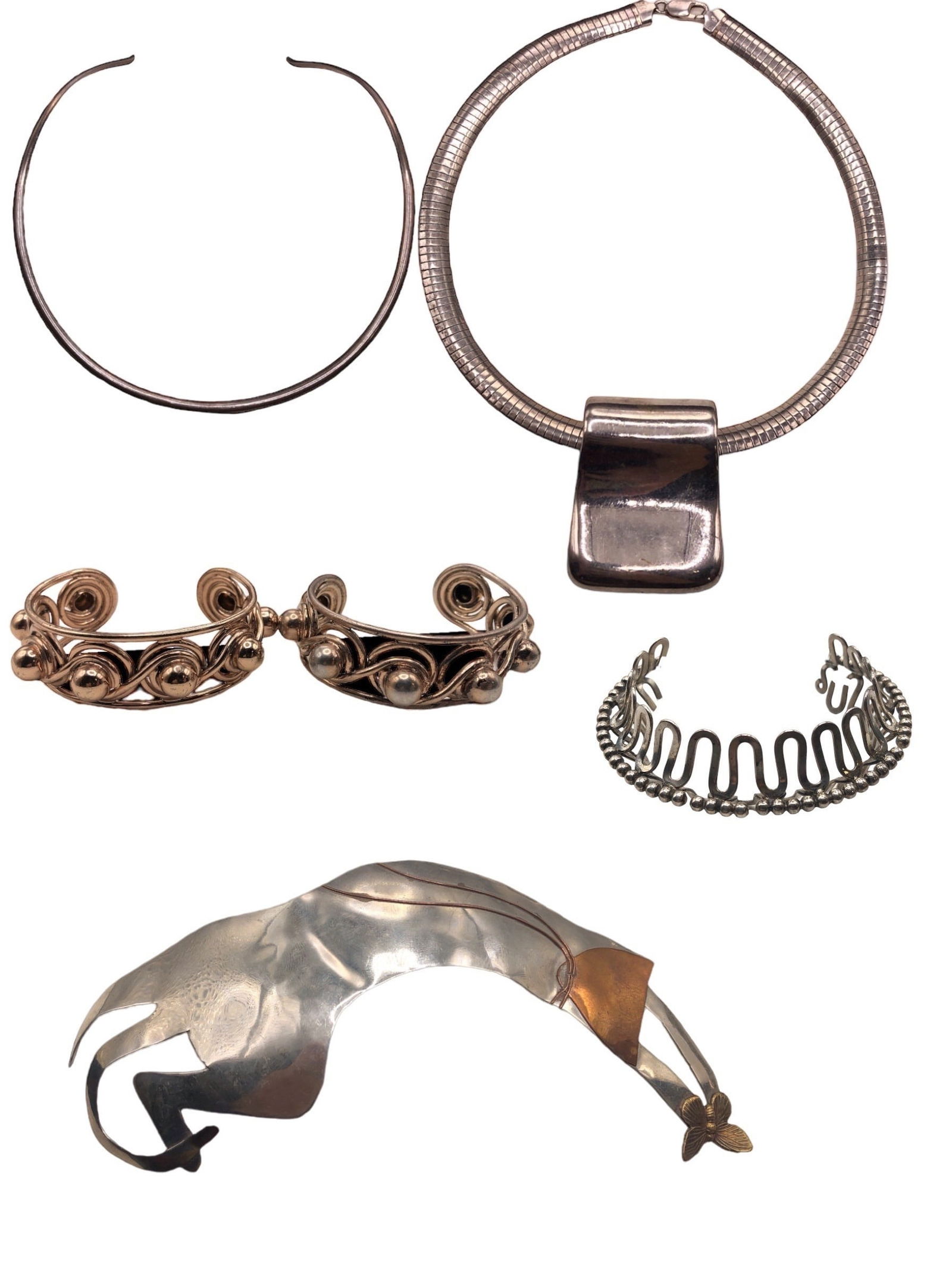 Collection Mostly Italian and Napier Sterling Silver Modernist Jewelry (1 of 11)