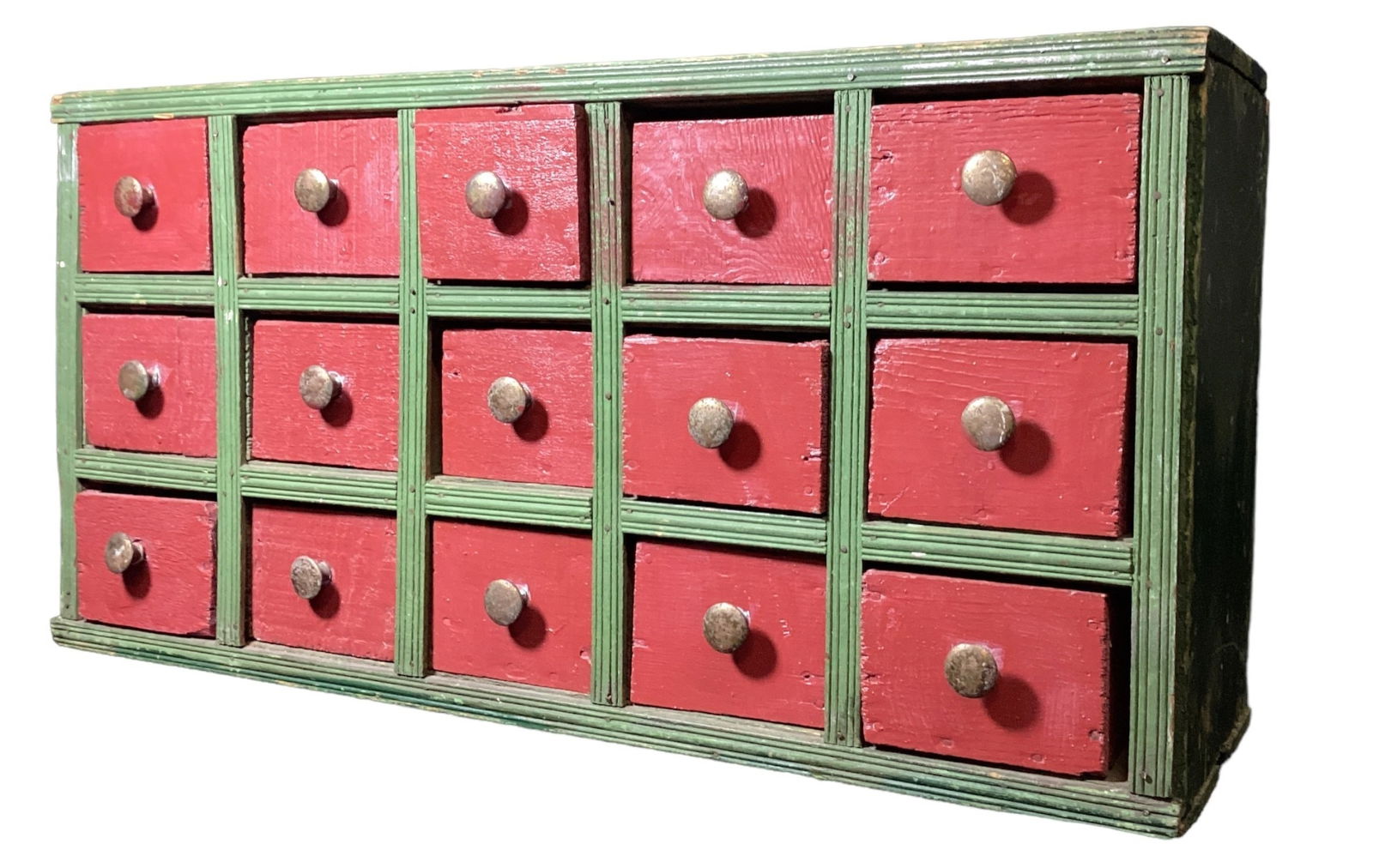 Primitive Folk Art Multi Unit Drawer Box (1 of 6)