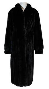 Full Length Black Mink Coat: Canadian: 27"sleeve length 46"shoulder to hem, 25"across chest