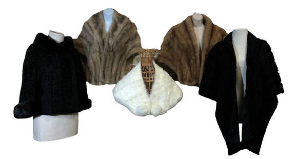 Collection Mink, Persian Lamb Fur Wraps and Jacket: jacket 19in sleeve, 20"shoulder to hem, 20"W across chest