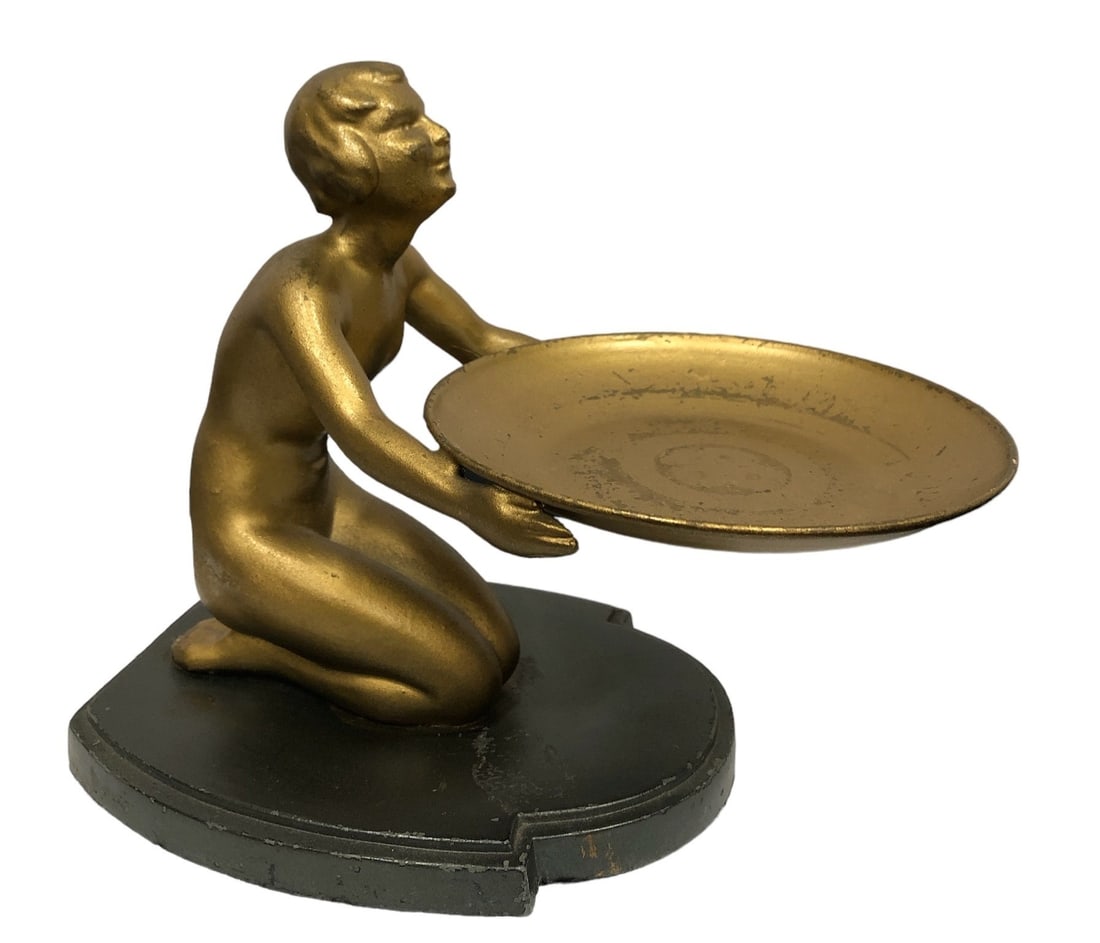 Art Deco Frankart Nude Woman Tray: 7" H x 9" D x 4.5" W