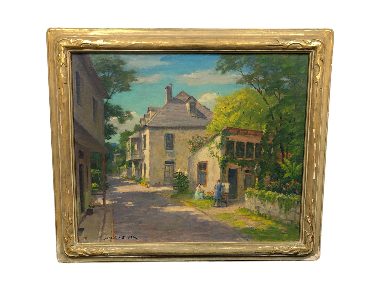 "Artists Quarter St Augustine Florida" ANTONIN STERBA Oil Painting (1 of 7)
