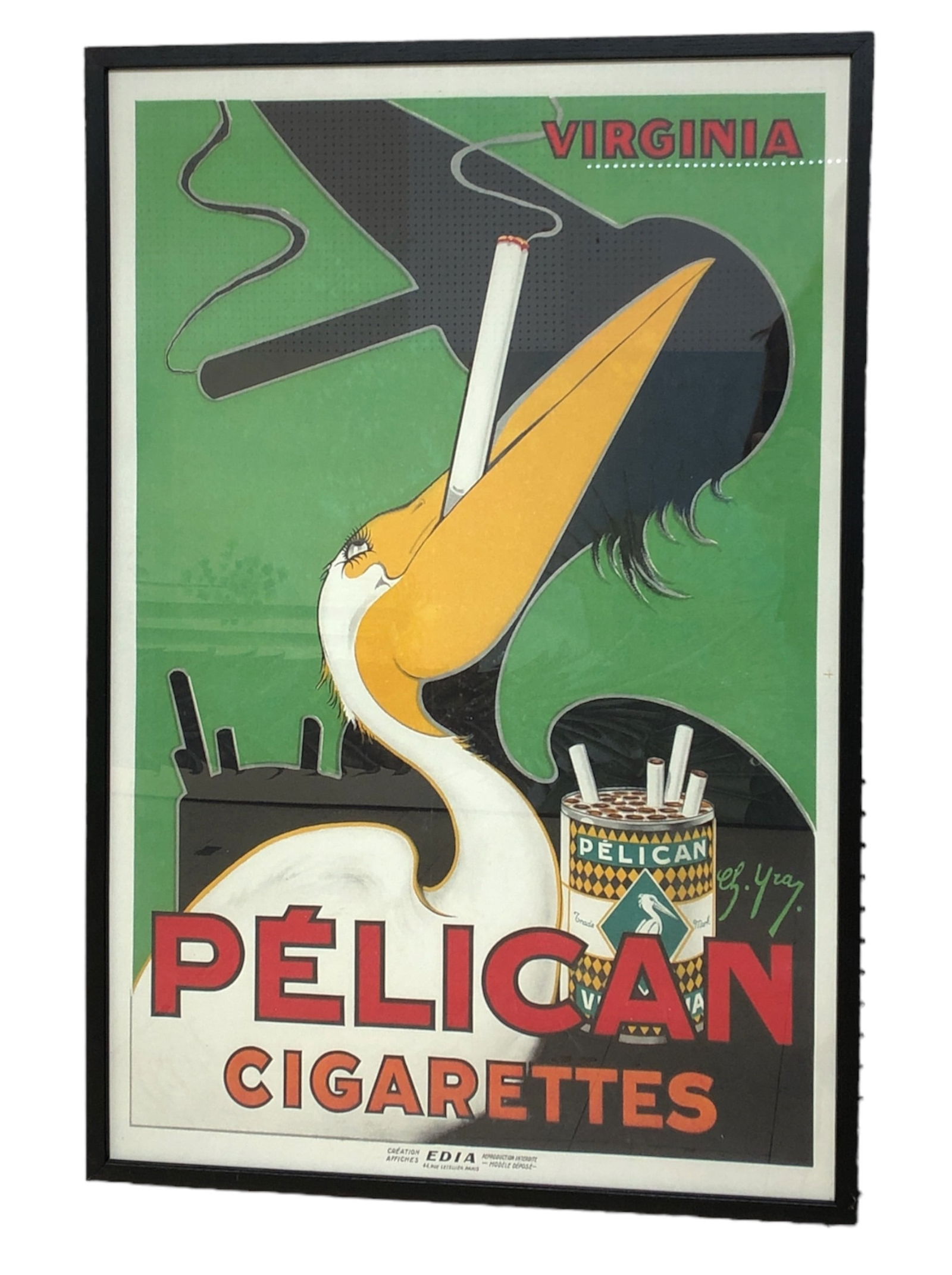 After CHARLES YRAY French Pelican Cigarettes Advertising Poster (1 of 5)
