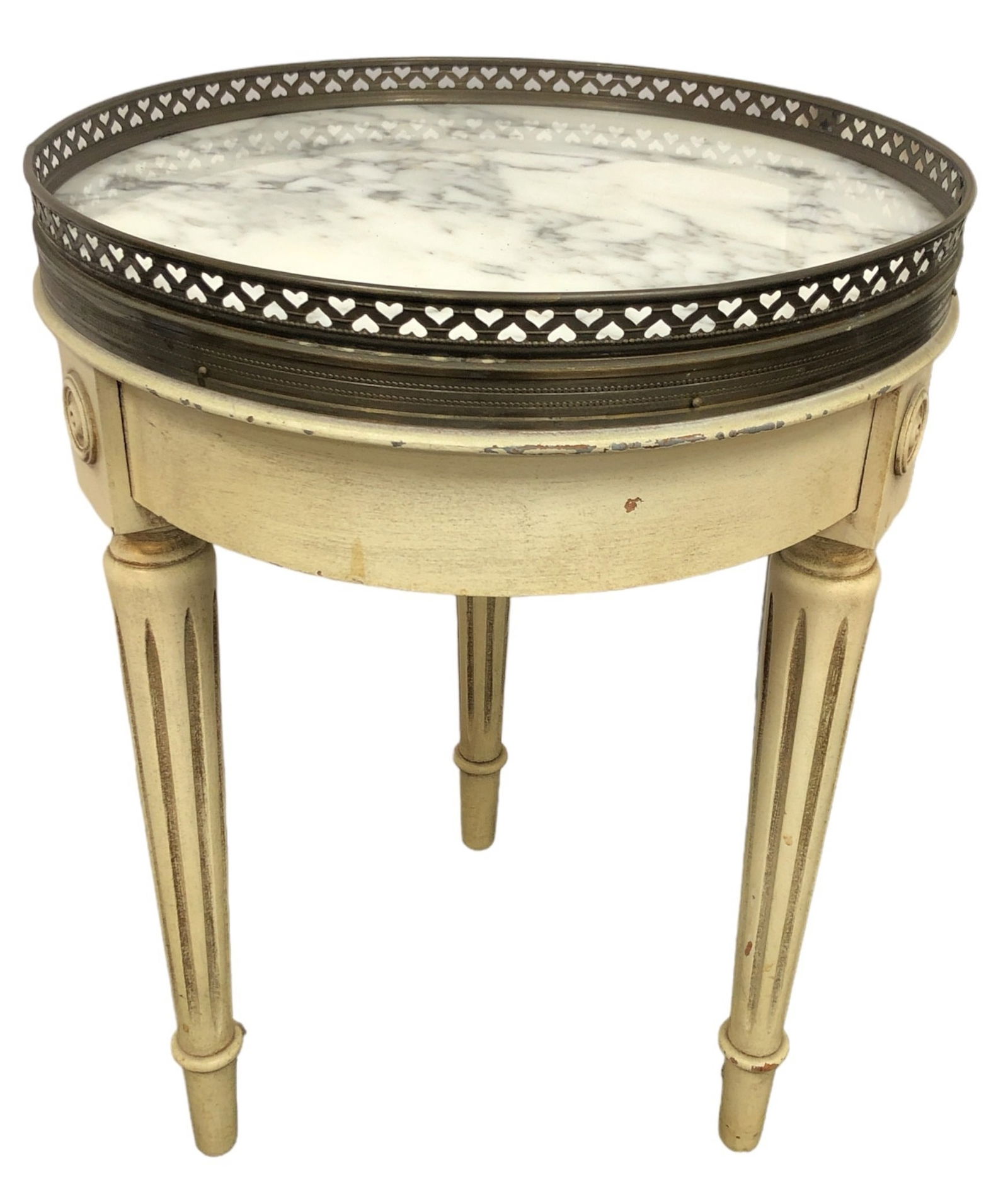Antique French Louis XVI Style Marble Top Side Table (1 of 4)