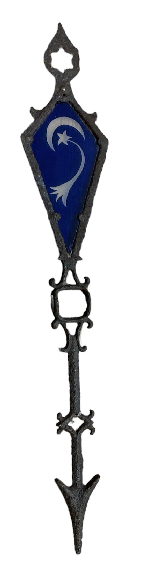 Vintage Cast Iron Cobalt Glass Weathervane (1 of 3)