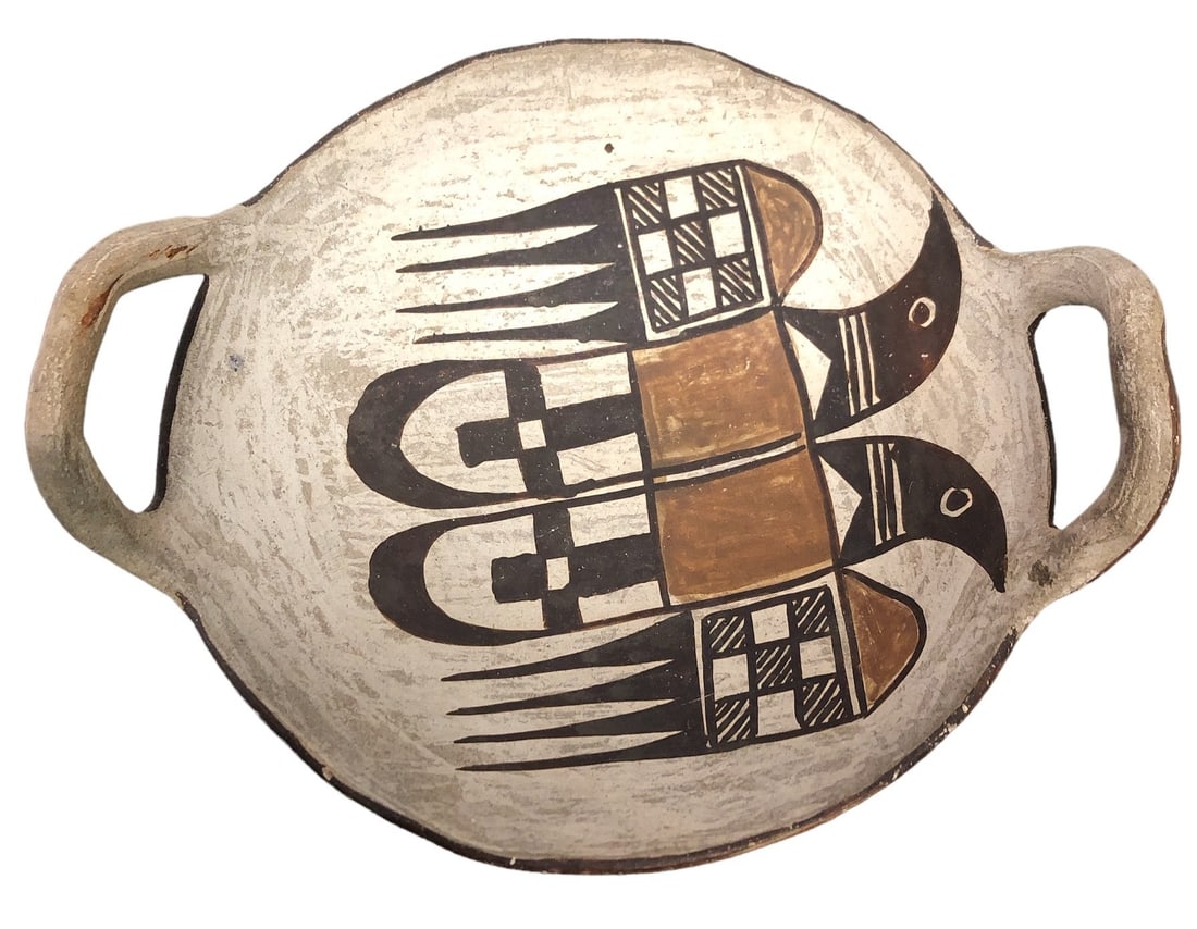 Native American Acoma Pottery Polychrome Dish (1 of 4)