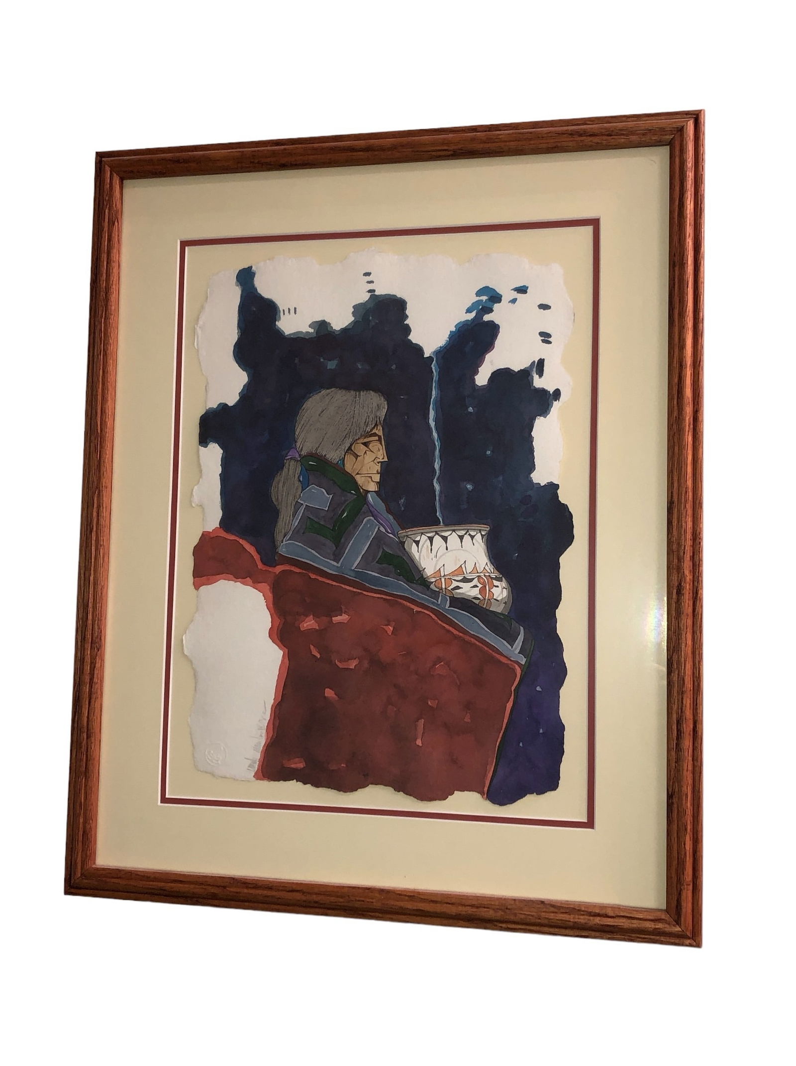 Original AMADO PENA Watercolor on Handmade Paper "Maruca" (1 of 7)