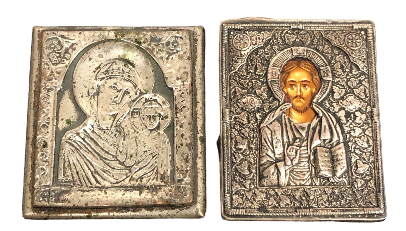 Mexican Silver & Greek Painted Icon Retablos (1 of 5)