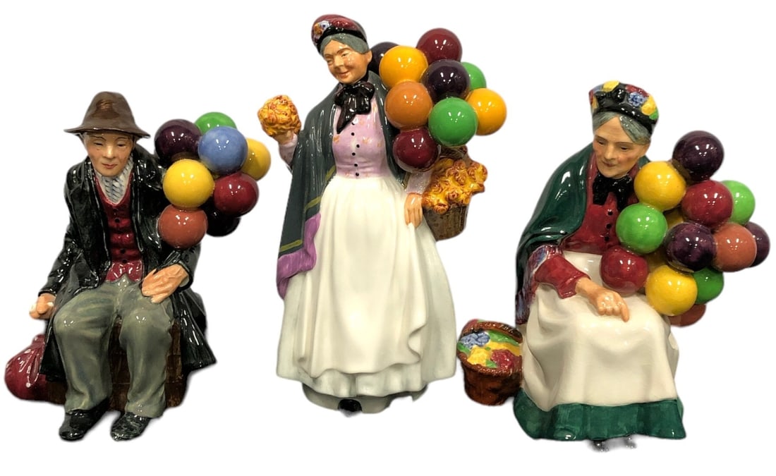 3 ROYAL DOULTON Balloon People Statues (1 of 4)