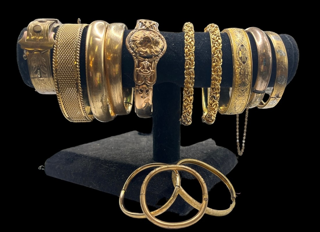 (13) Victorian Gold Filled Bangle Bracelets (1 of 5)