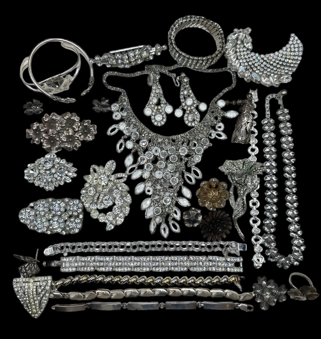 Collection Mostly Sterling Silver, Crystal, Rhinestone Jewery (1 of 8)