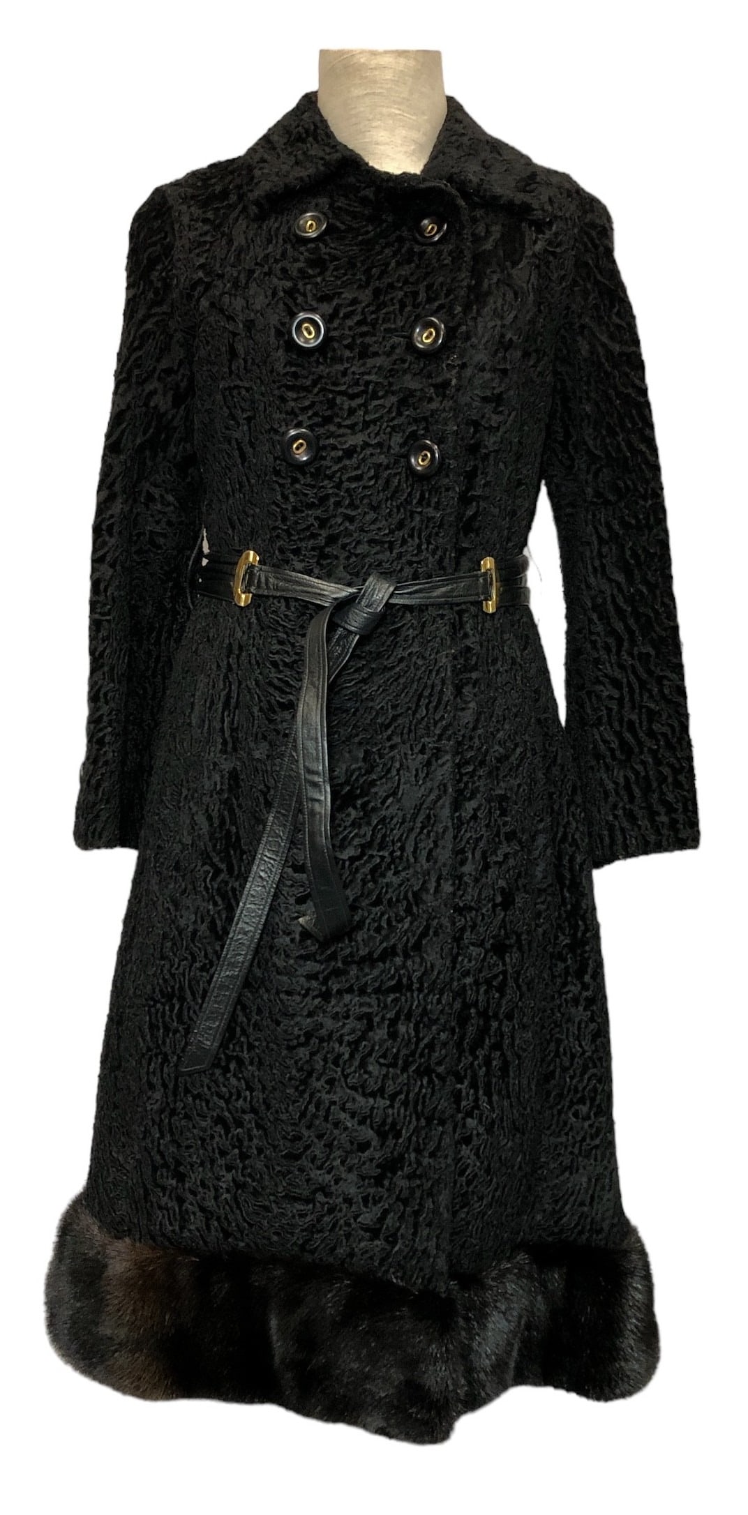 Vintage Black Astrakhan, Beaver Fur Coat, MARSHALL FIELD & CO (1 of 7)