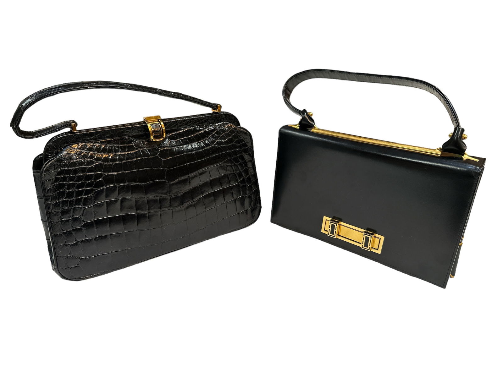 Two Vintage Black Leather Purses RENDL ORIGINAL (1 of 5)