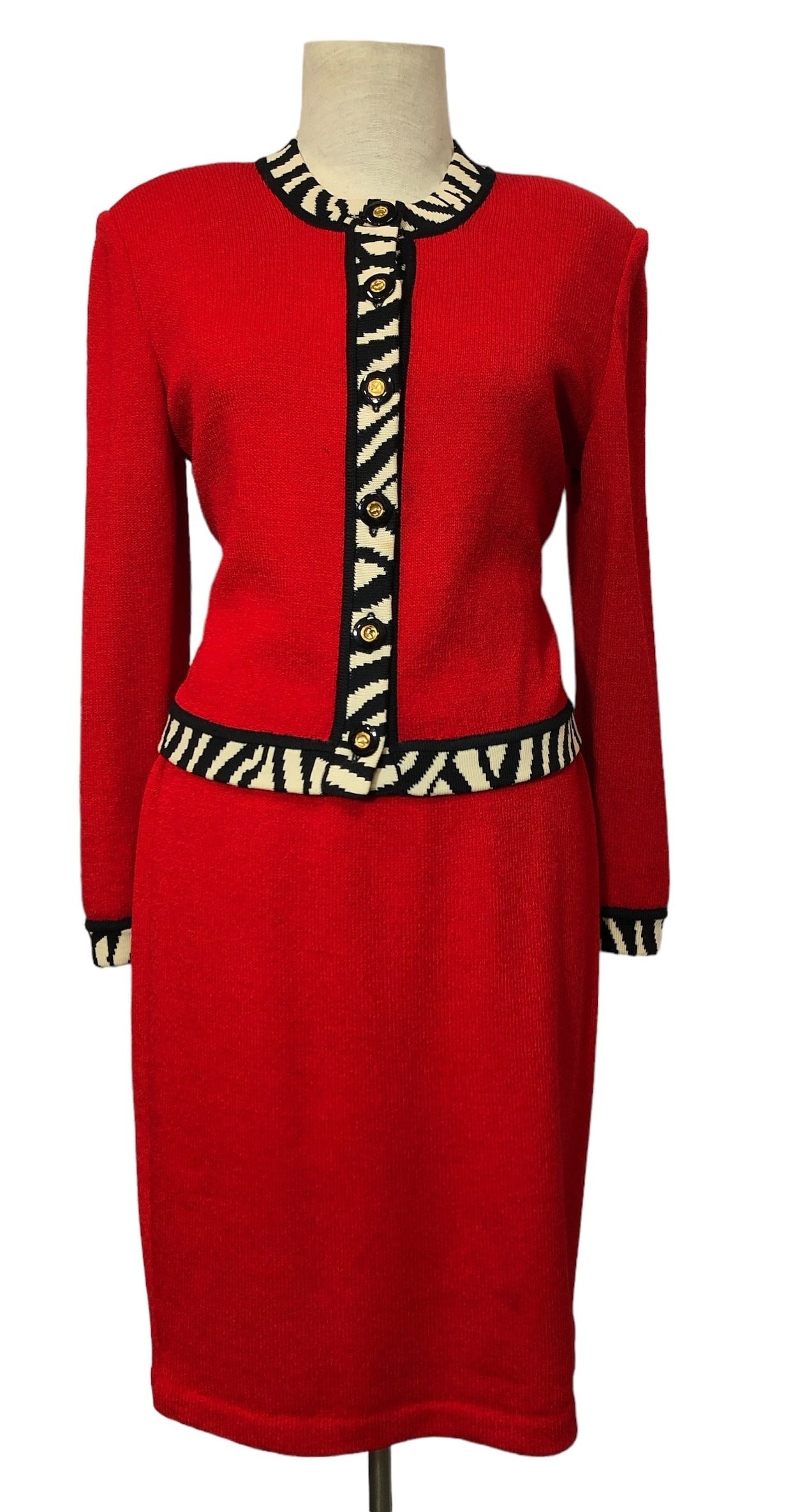 Vintage ST. JOHN Red Knit Ensemble, MARIE GRAY (1 of 5)