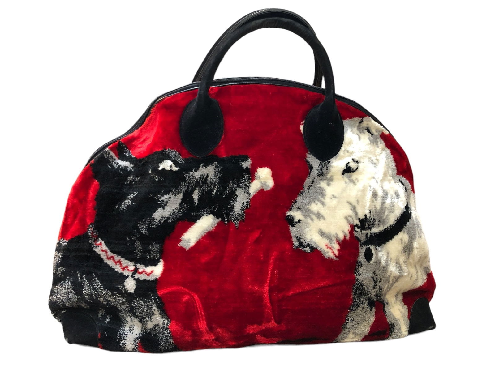 Vintage Terrier Pictorial Carpet Bag (1 of 5)