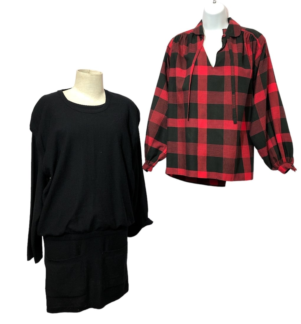 Vintage Designer SONIA RYKEIL Sweater Dress & D.D. Dominick Plaid Top (1 of 10)