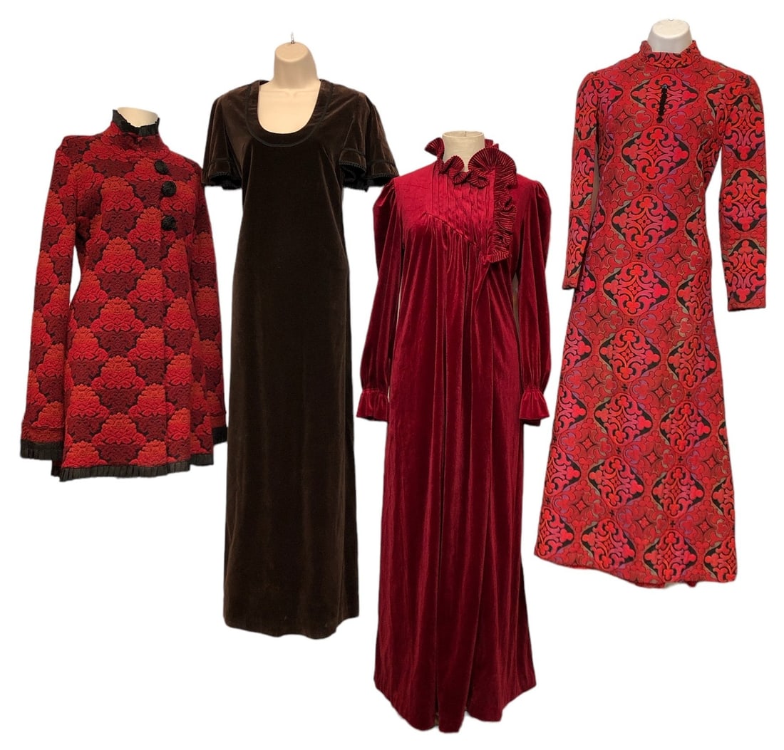 Assorted Womens Velvet, Patterned Full Length Dresses (1 of 16)