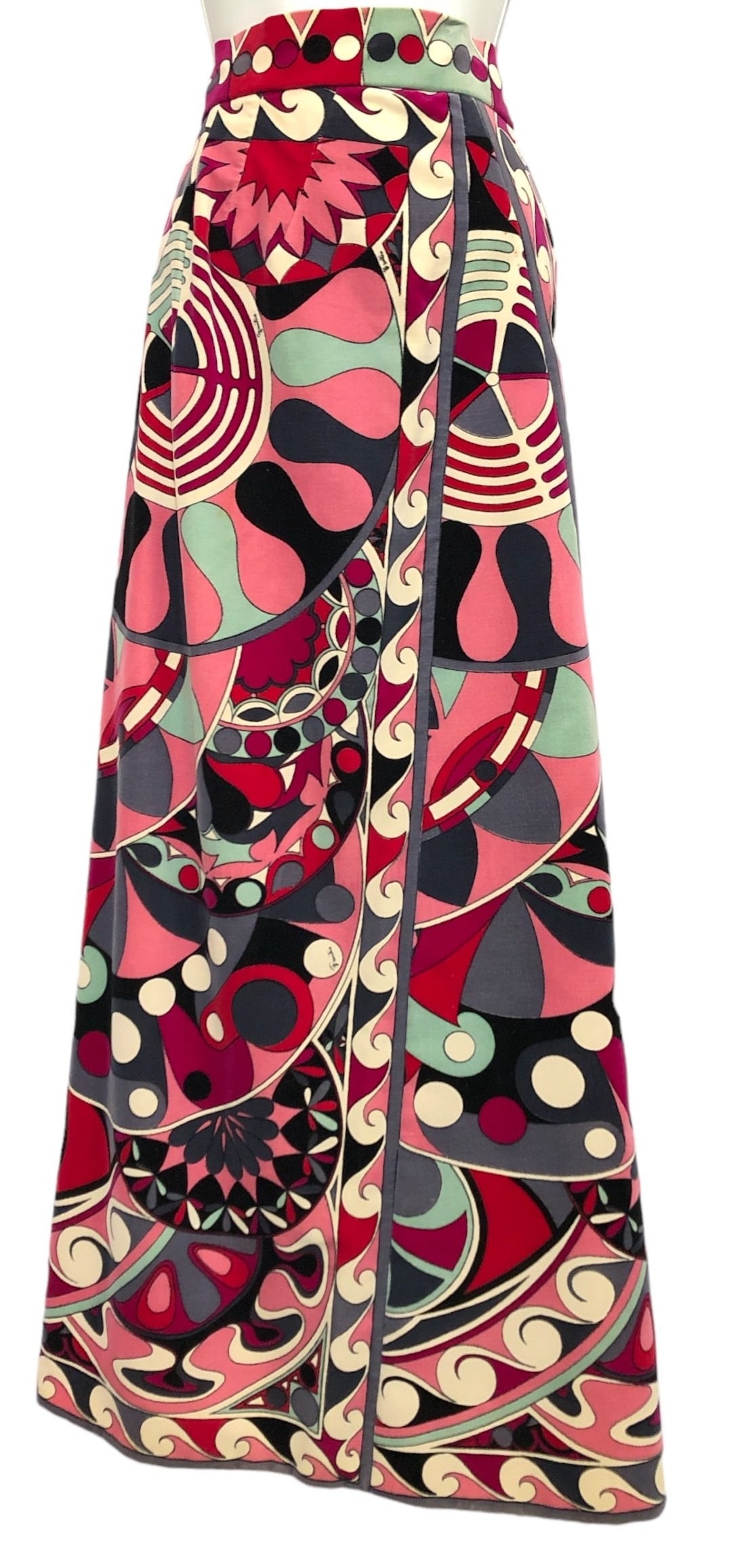 Vintage 1970's Italian EMILIO PUCCI Velvet Maxi Skirt (1 of 4)