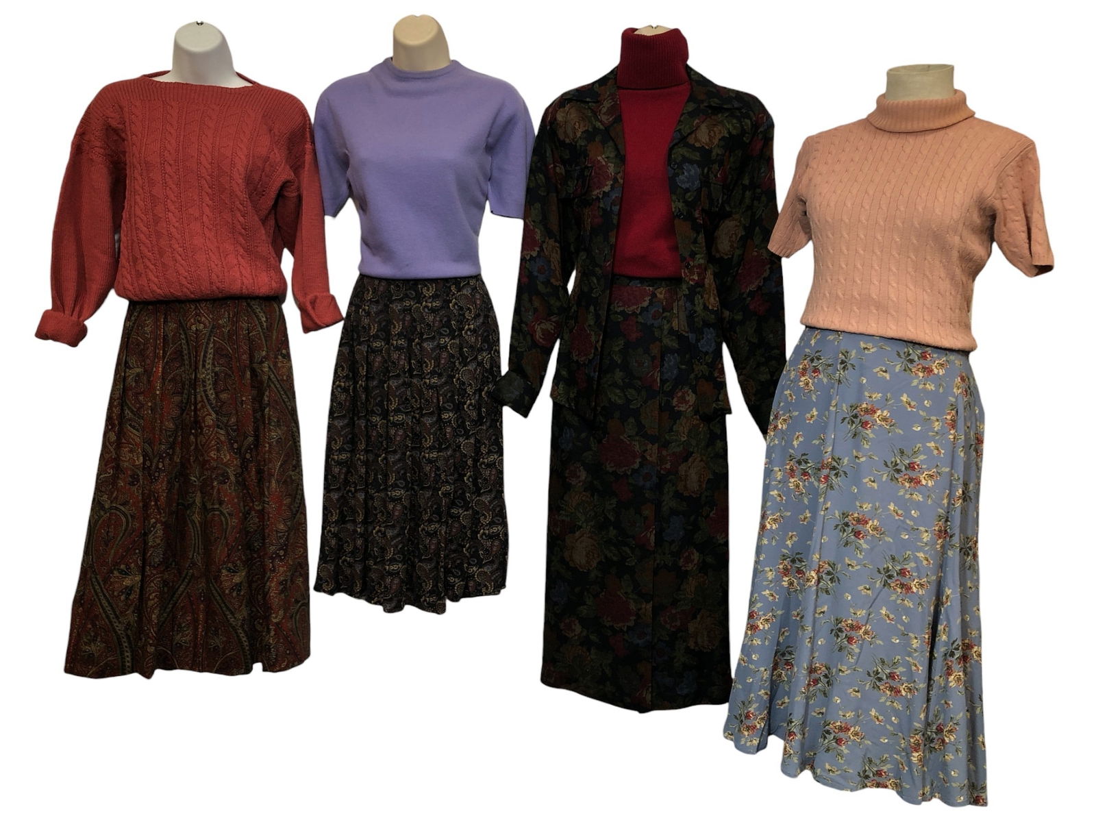 Collection Vintage 1990s Floral Skirts, Wool Sweaters (1 of 14)