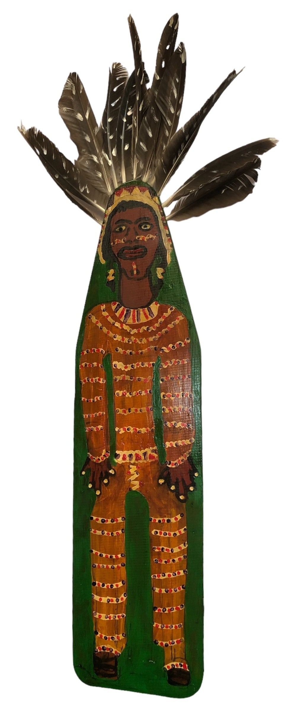 POPS CASEY Folk Art Native American Wall Plaque (1 of 4)