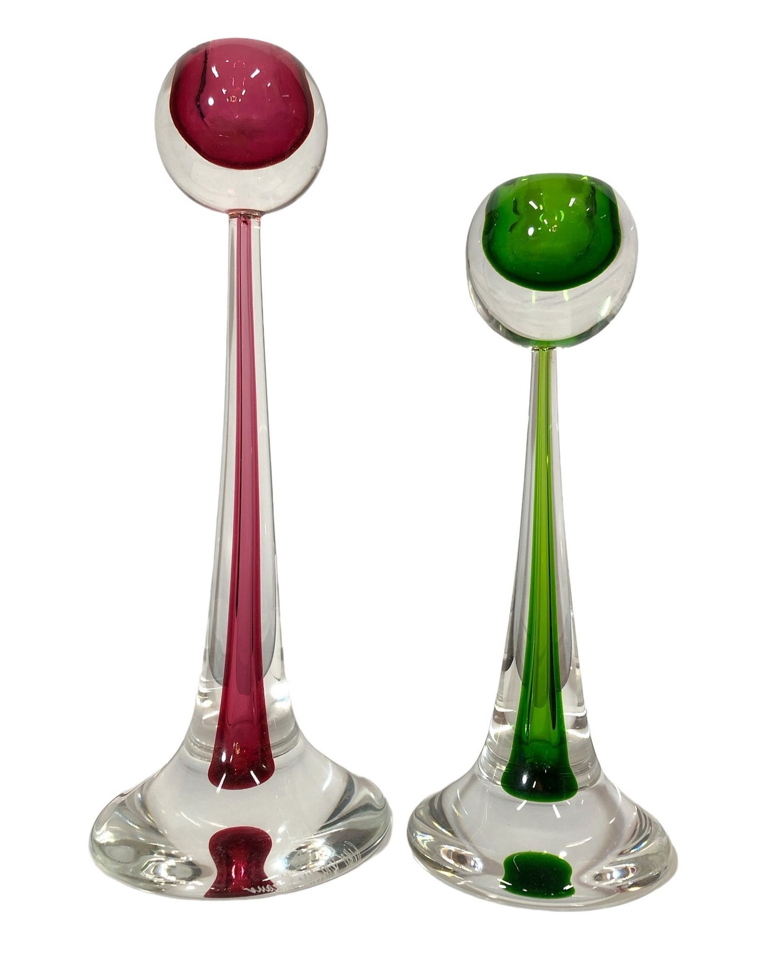 Two GINO CENEDESE MURANO Art Glass Candlesticks (1 of 6)