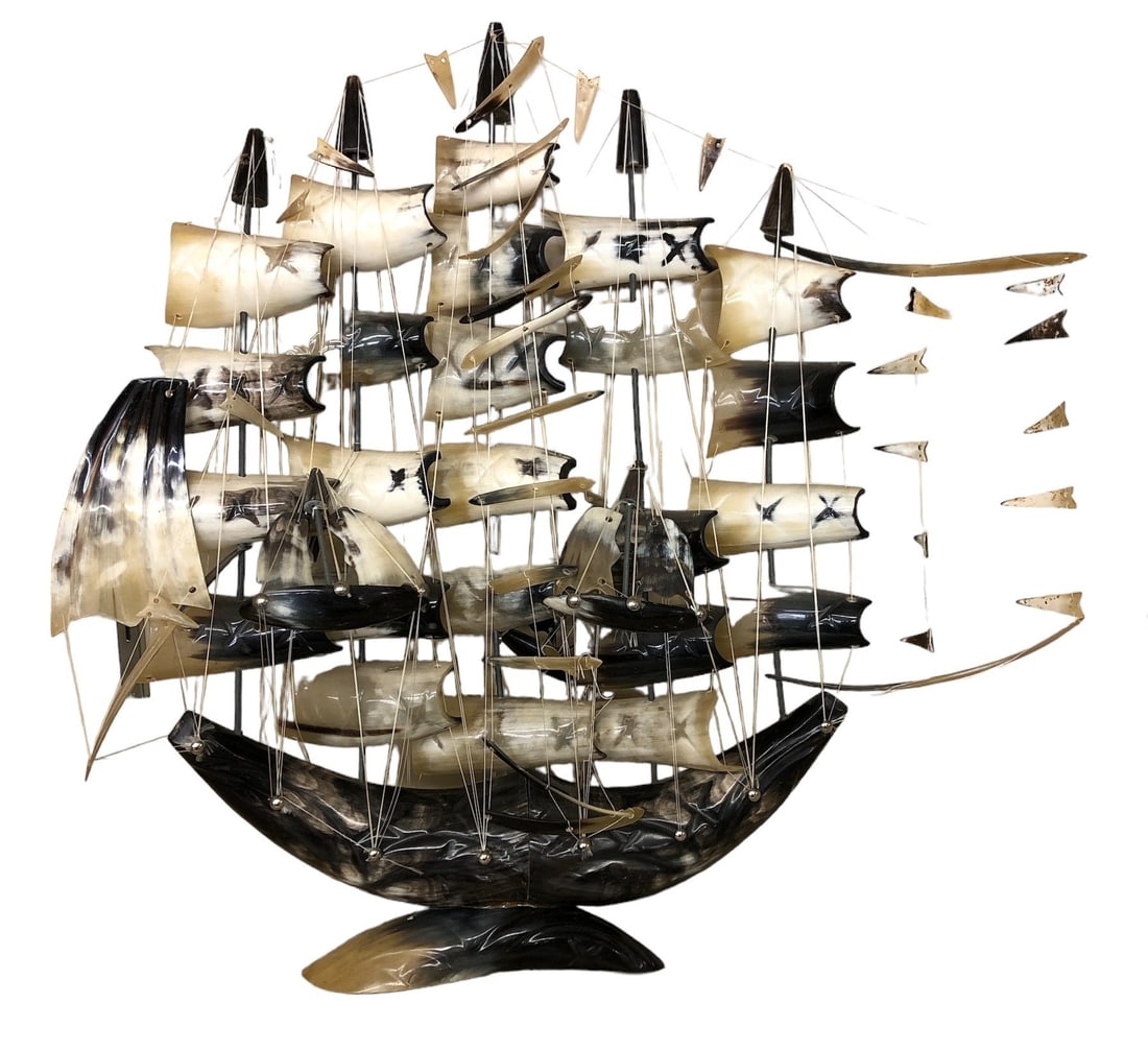 Vintage 1950''s Horn Clipper Ship Model (1 of 9)