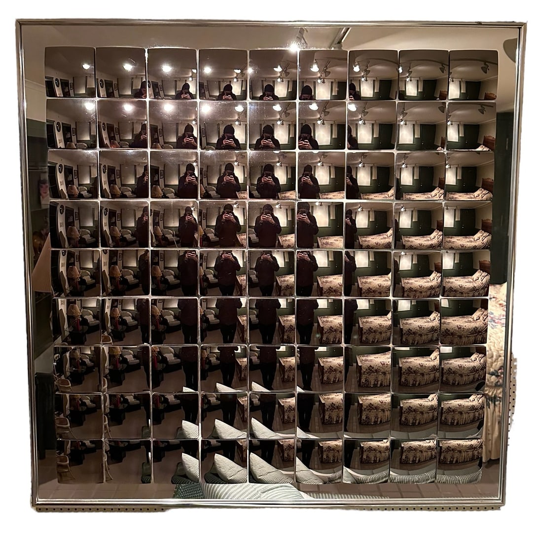 Large Mid Century Op Art Mirror HAL BIENENFELD (1 of 6)