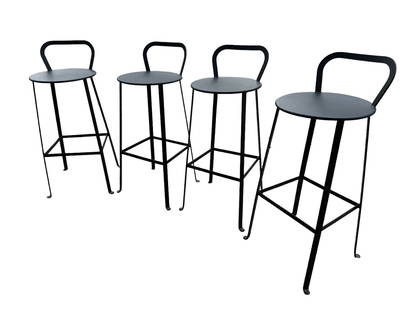 Set of 4 Modernist Barstools: 35" H to back x 19" H to seat x 14" seat diameter