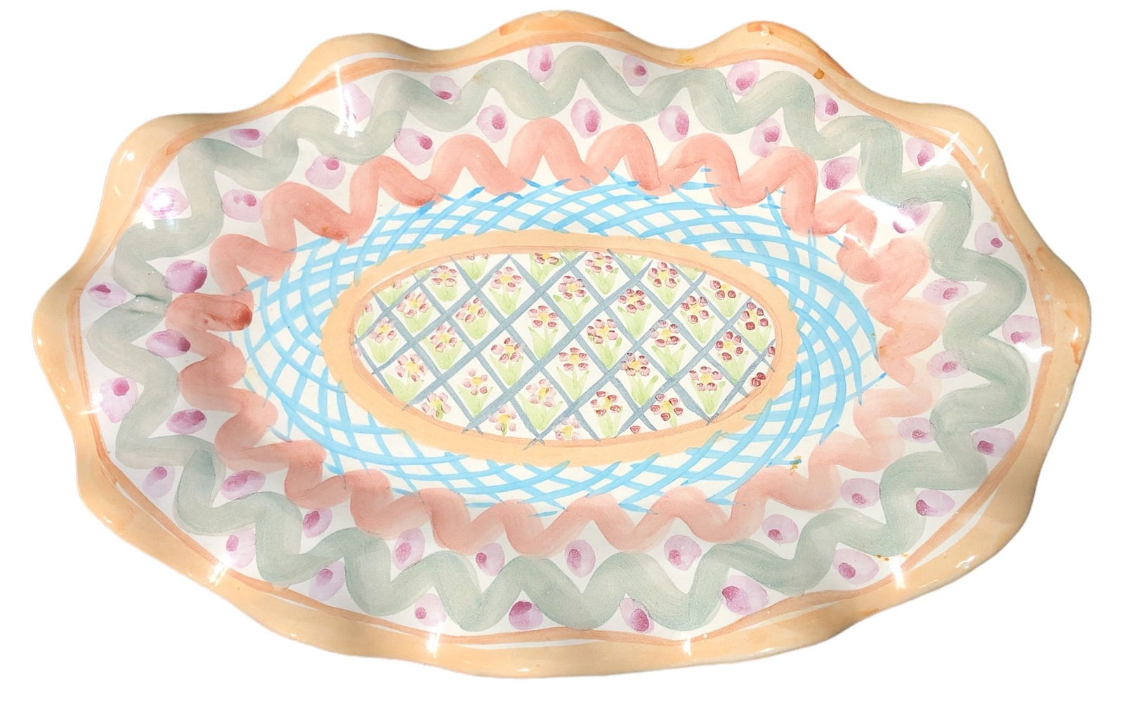 MACKENZIE CHILDS Terracotta "Heather" Serving Tray (1 of 4)