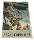 Original WWII British Airborne "Back Them Up " Oil on Canvas