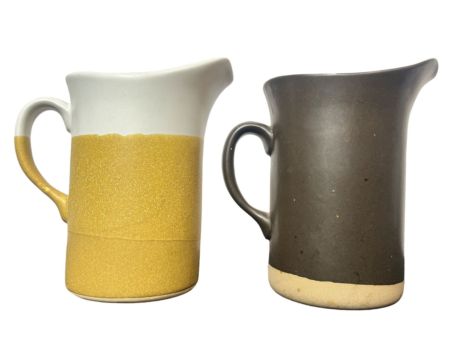 Two Mid Century MARTZ For MARSHALL STUDIOS Carafes: Both are approximately 8" H x 7" W from spout to handle, 4.25" DIA at base