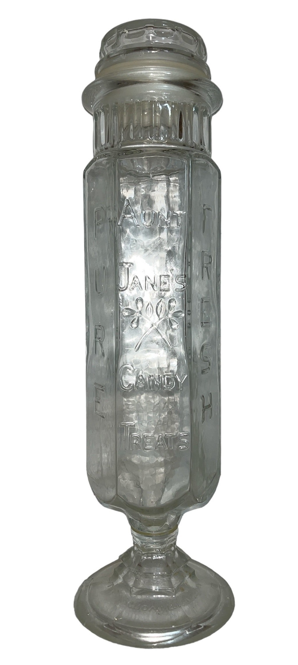 Antique "Aunt Jane's Candy Treats" Pure Candy Jar (1 of 7)