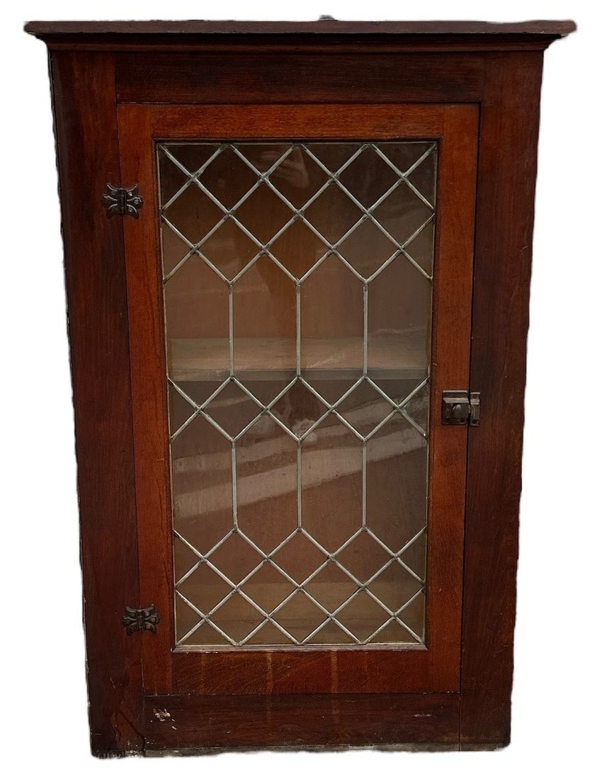 Victorian Mahogany Bookcase, Leaded Glass Door (1 of 4)