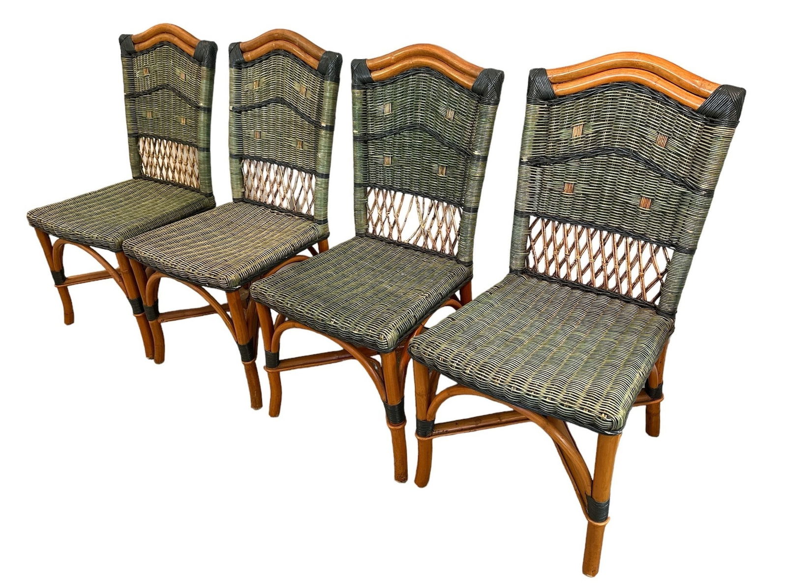 GRANGE French Wicker Dining Chairs, Set of 4 (1 of 3)