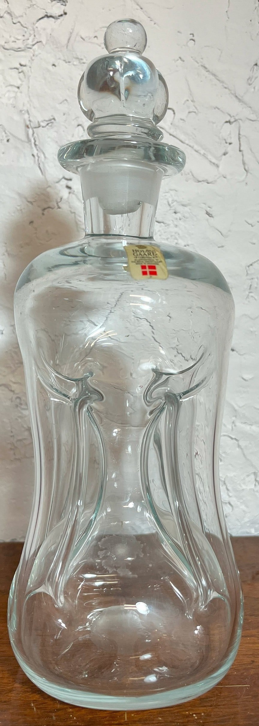 Mid Century HOLMEGAARD Danish Decanter: 10.5" H x 4" DIA