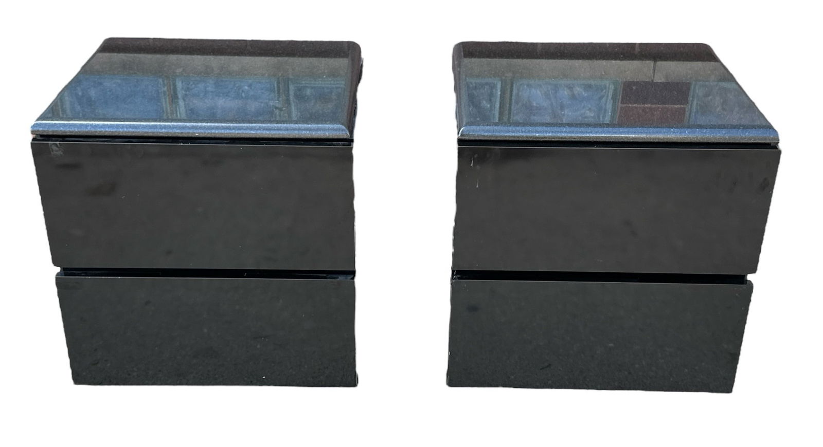 Post Modern Granite Top Nightstands (1 of 4)