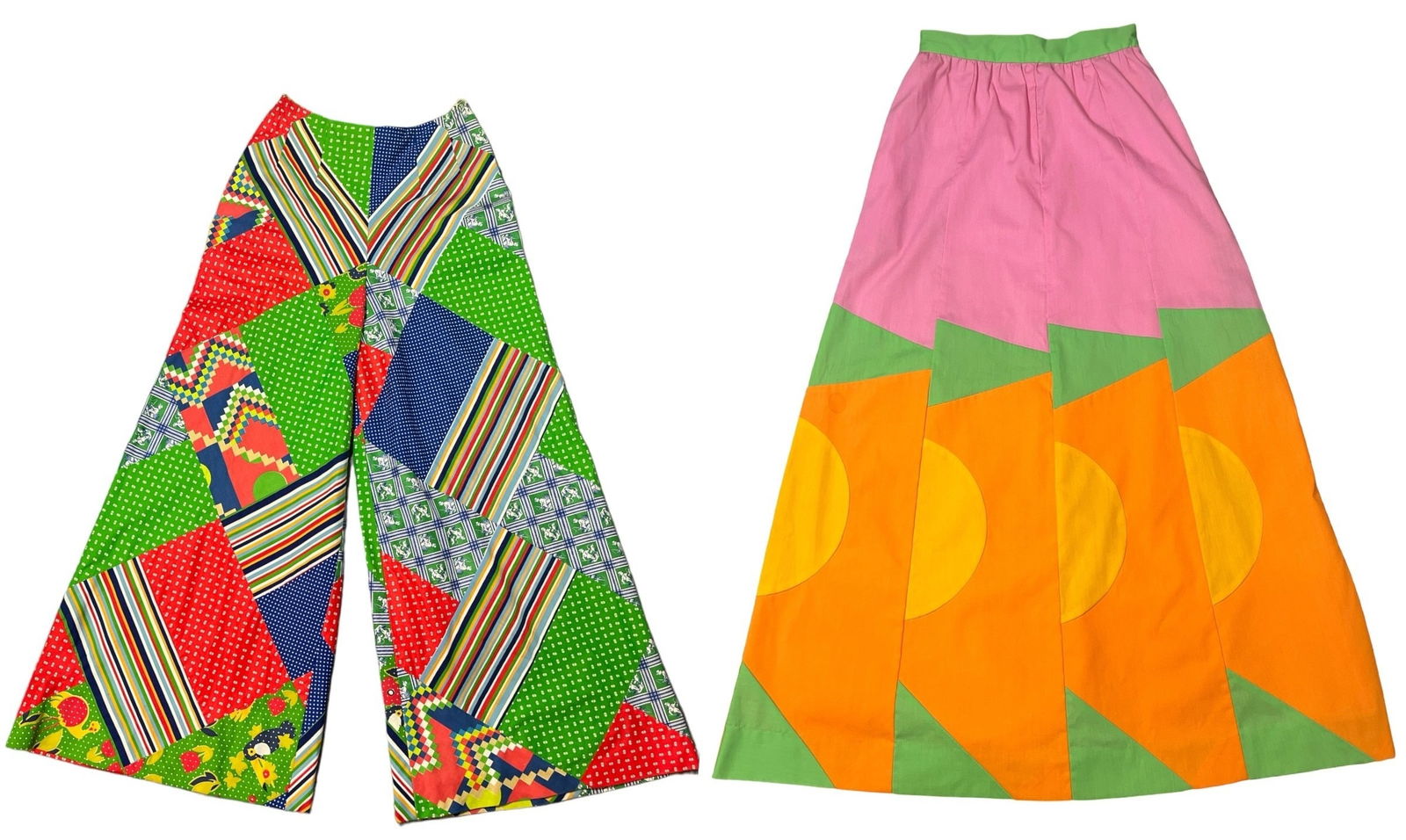 Two Vintage 1970s MOUNTAIN ARTISANS Patchwork Pants, Skirt (1 of 10)