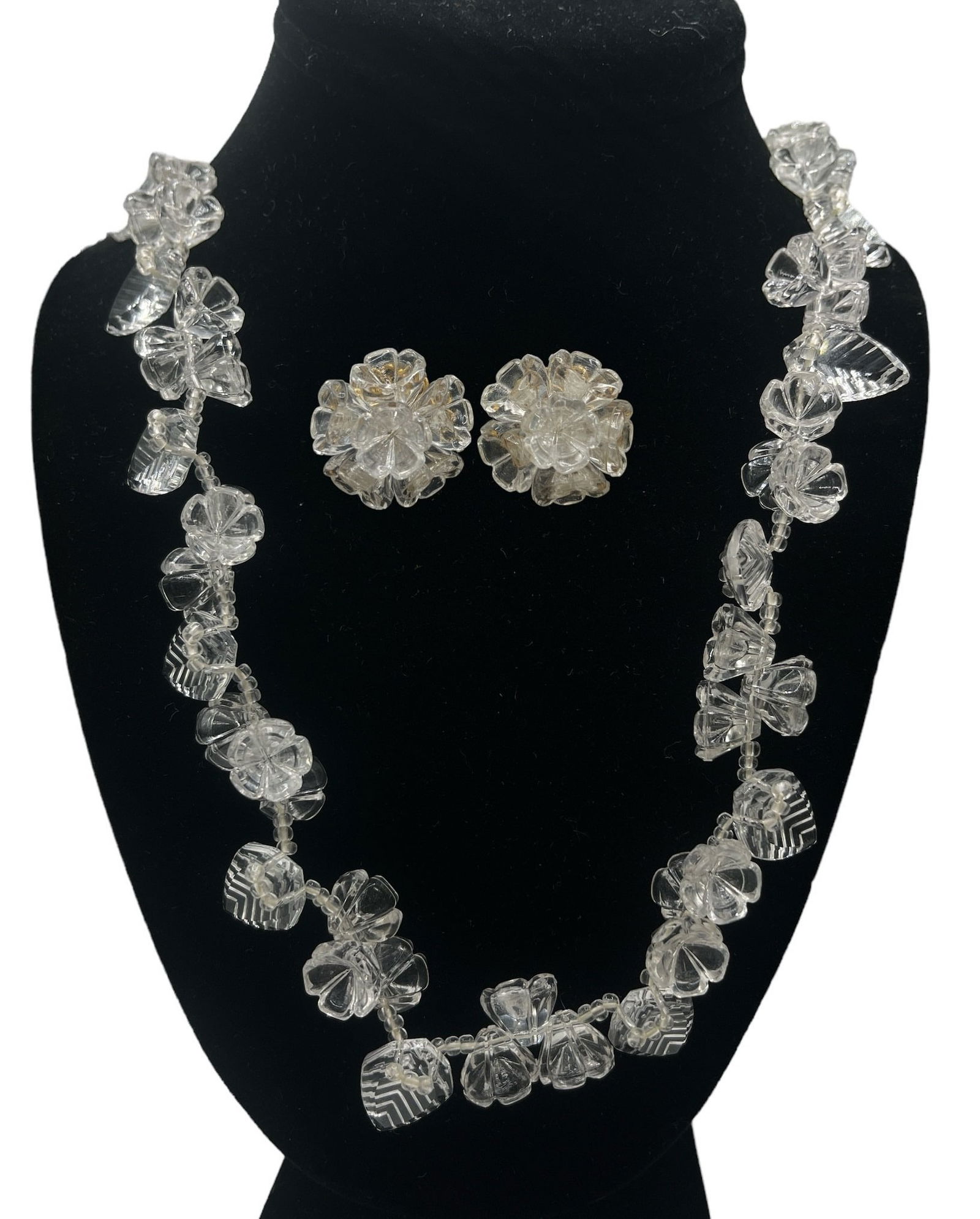 Vintage MIRIAM HASKELL Floral Clear Crystal Demi Parure (1 of 6)