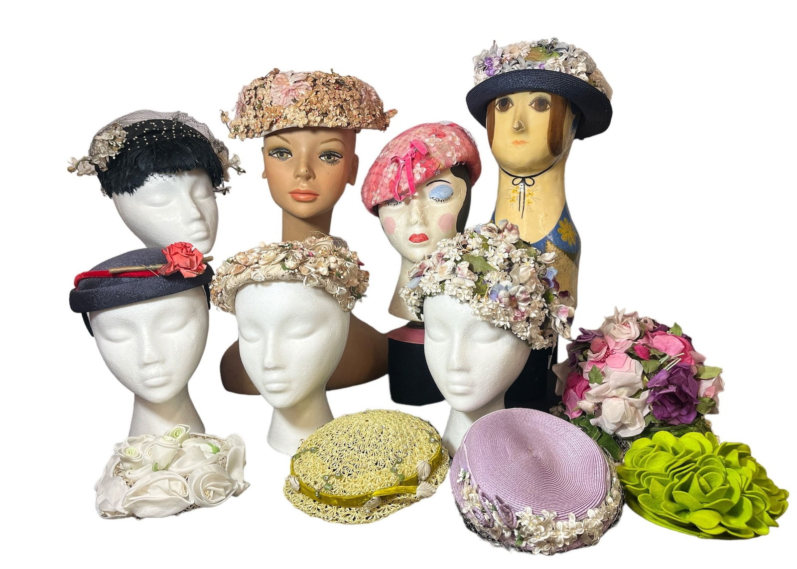 Collection Vintage 1950's -1970's Floral Women's Hats (1 of 14)