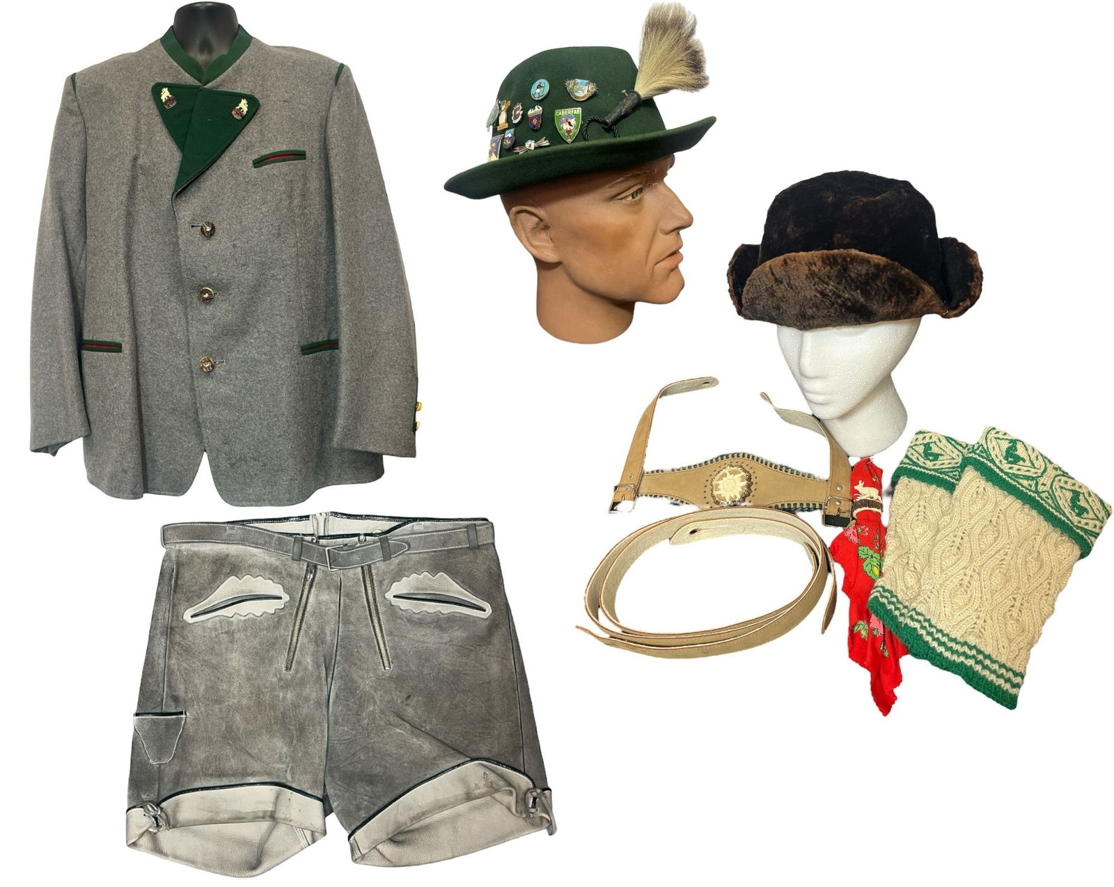 Vintage Mens Lederhosen, Wool Coat (1 of 11)