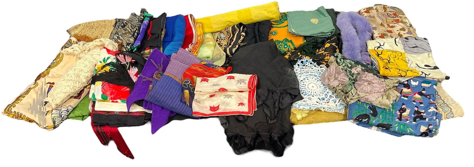 Large Collection Vintage Silk, Fur, Scarves, Shawls (1 of 10)