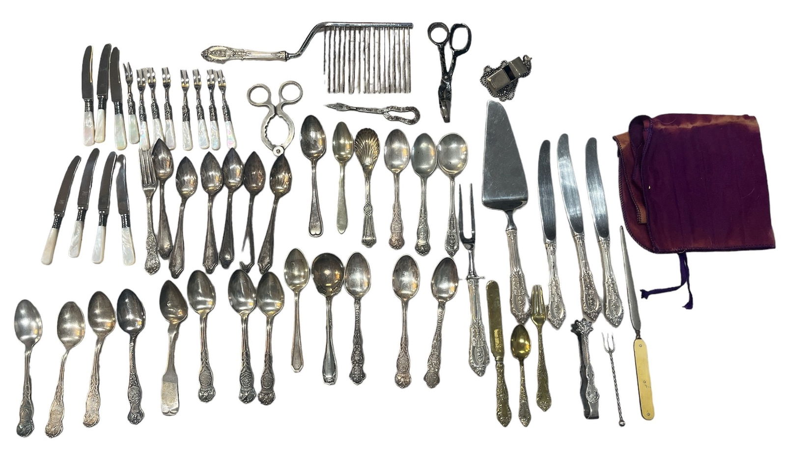 Large Collection Silverplate Flatware, Assorted Articles (1 of 5)
