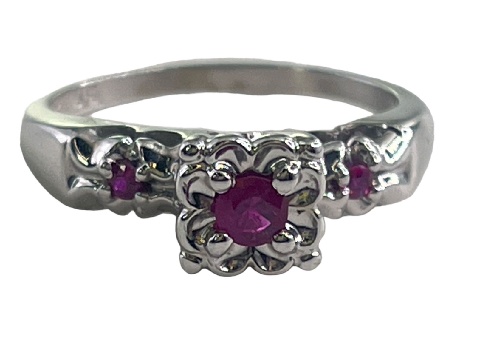 Vintage 14k White Gold, Ruby Ring (1 of 6)